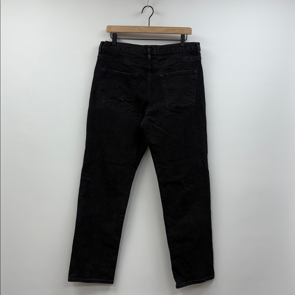 Free People We the Free Bren Relaxed High Rise Jeans Black Distressed Denim 30 - Picture 6 of 10